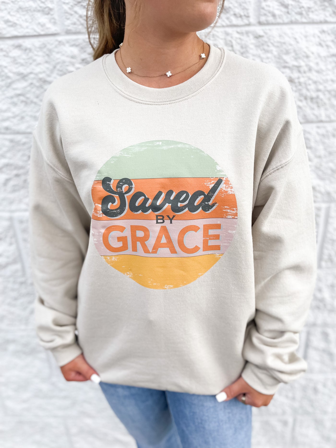 Retro Saved By Grace Sweatshirt