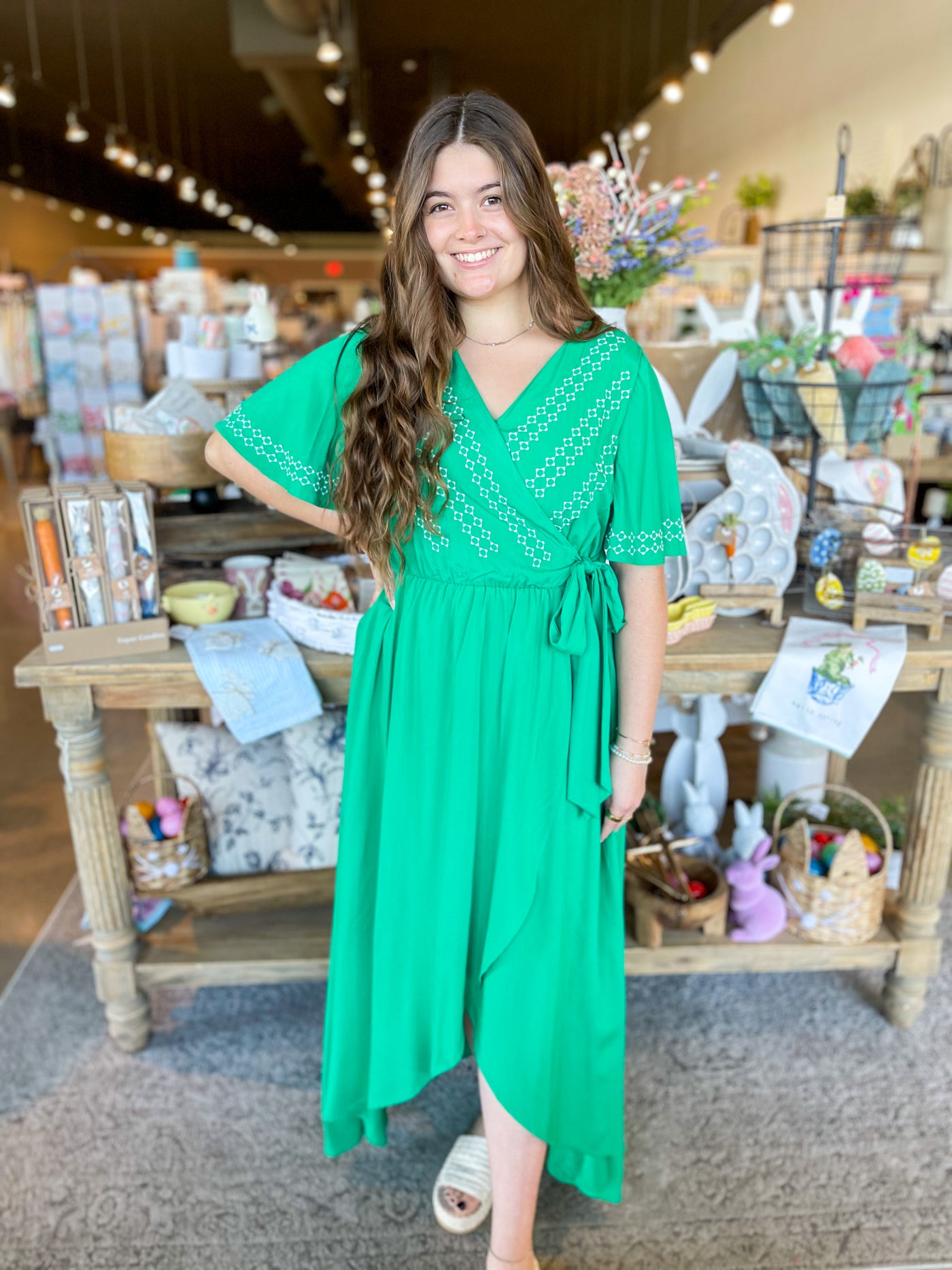 Jodifl Green Teagan Dress