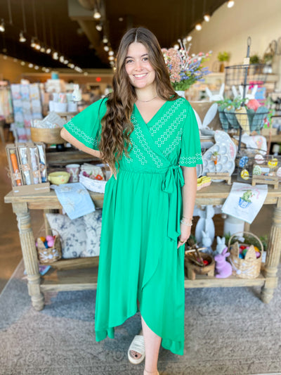 Jodifl Green Teagan Dress