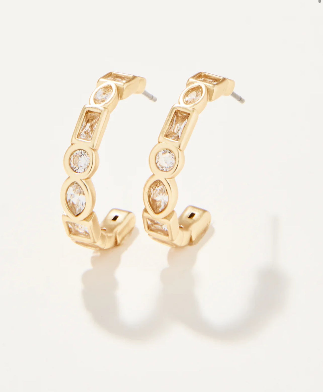 Shine Bright Hoop Earrings Crystal