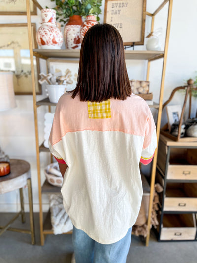 Peach Flower Patch Top