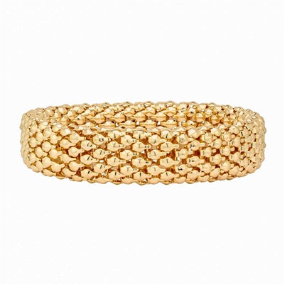 Shiny Gold 1” Wide Stretch Bracelet