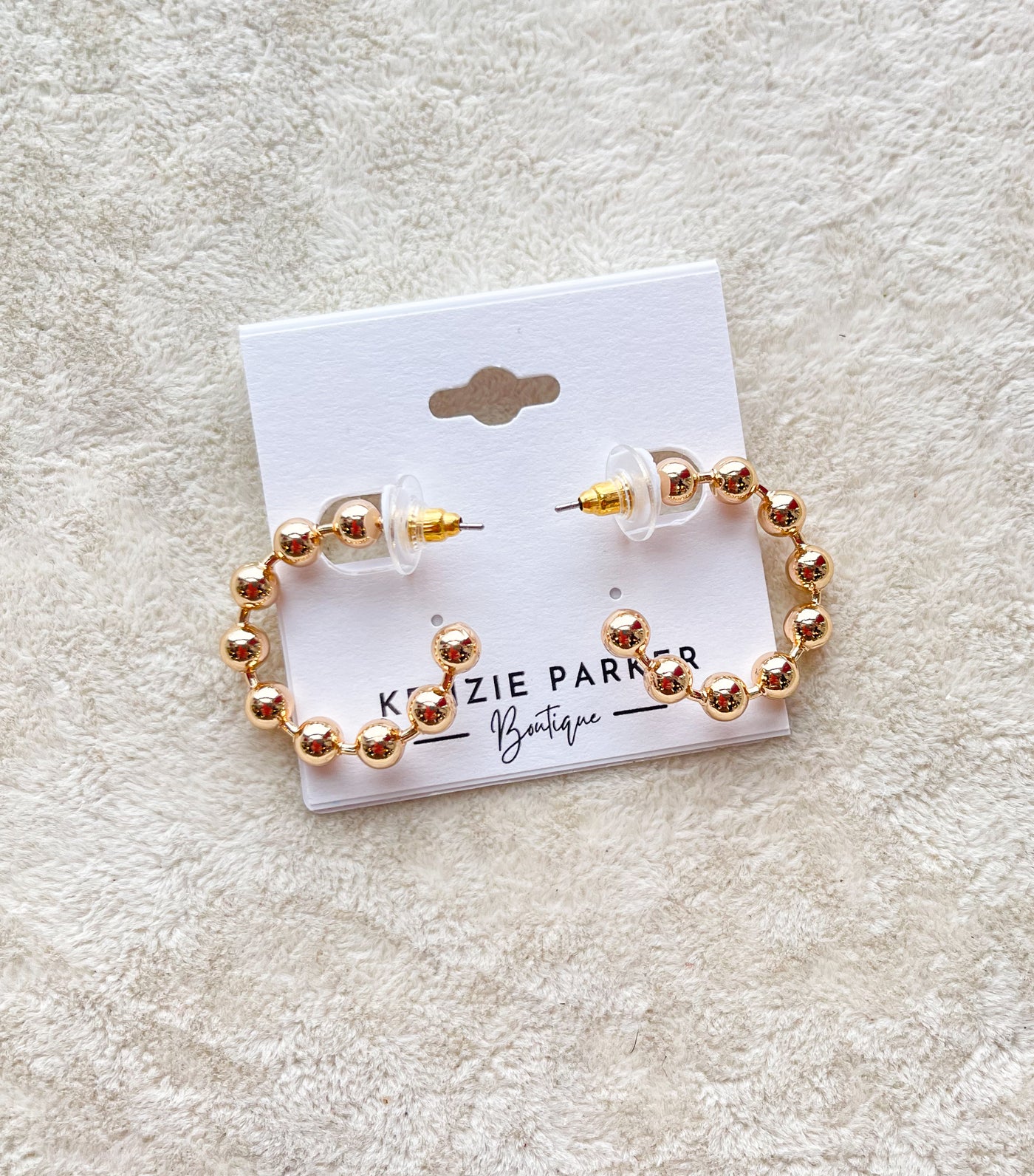 Chloe Beads Metal Ball Hoops