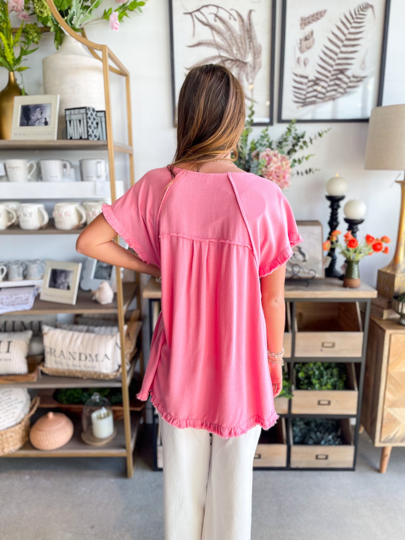 Cotton Candy Linen Kennedy Top
