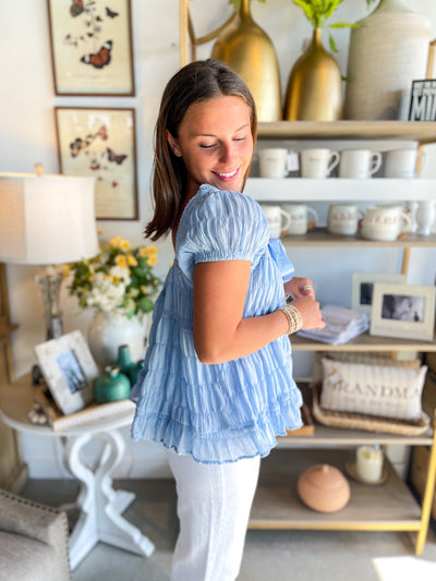 Amber Umgee Blue Bow Top
