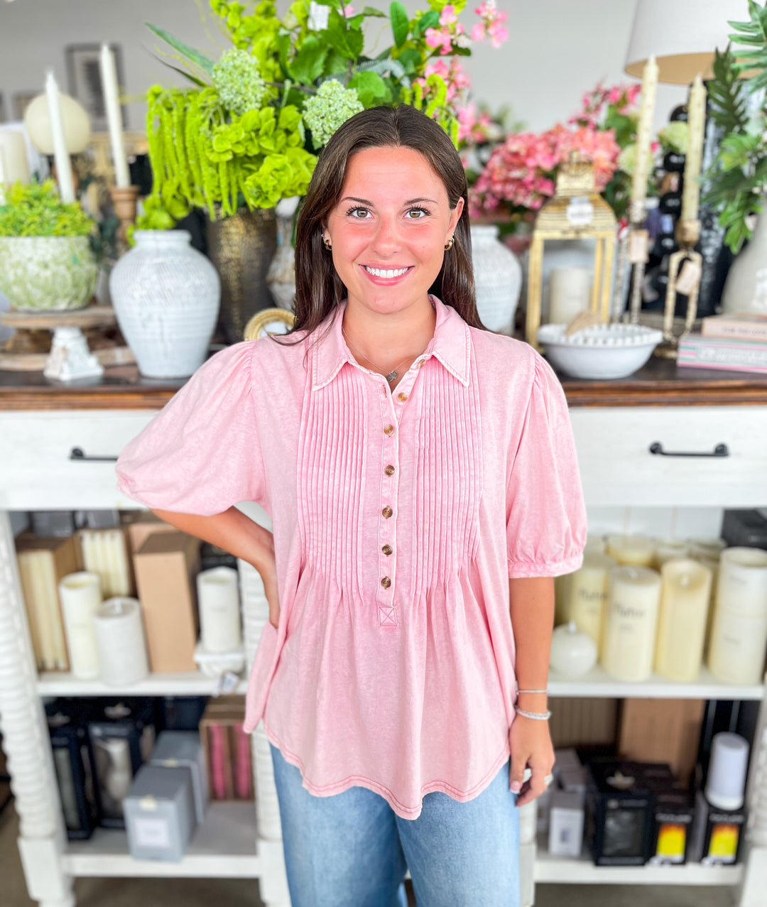トップス andwang kirakira pink Parker fit Easel Blush Pink Zyla Top – Kenzie Parker