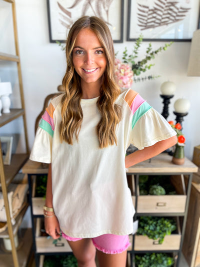 Ivory Color Mix Valerie Top