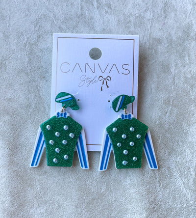 Freckles Jockey Silk Resin Drop Earrings