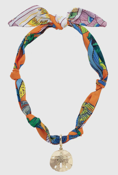 Canvas Style Scarf Necklace