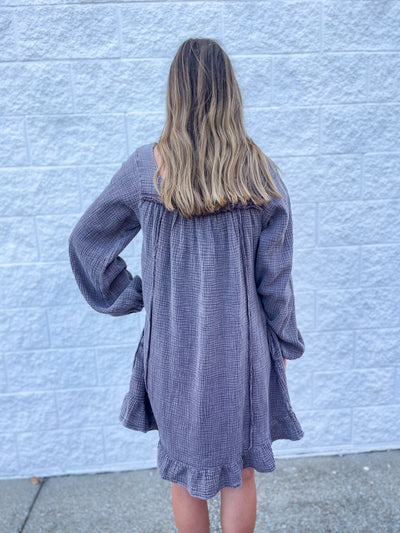 Easel Ash Cotton Gauze Dress