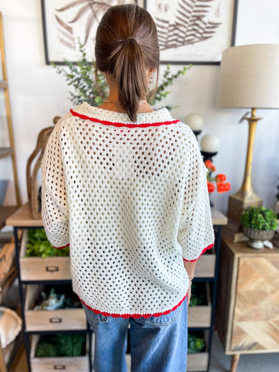 Ivory Red Whitley Top