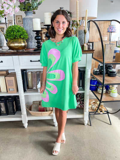Jodifl Apple Green Flower Dress