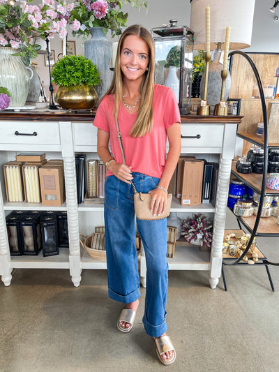 Vervet Enviably Super Soft Cuff Wide Jean