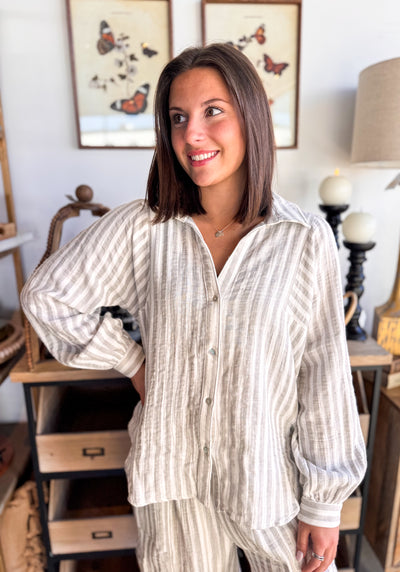 Dove Striped Button Down Shirt