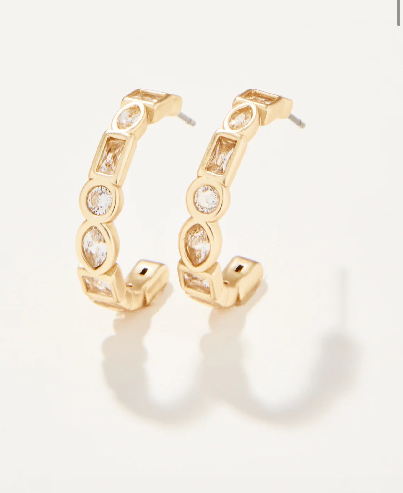 Spartina Shine Bright Hoop Earrings Crystal