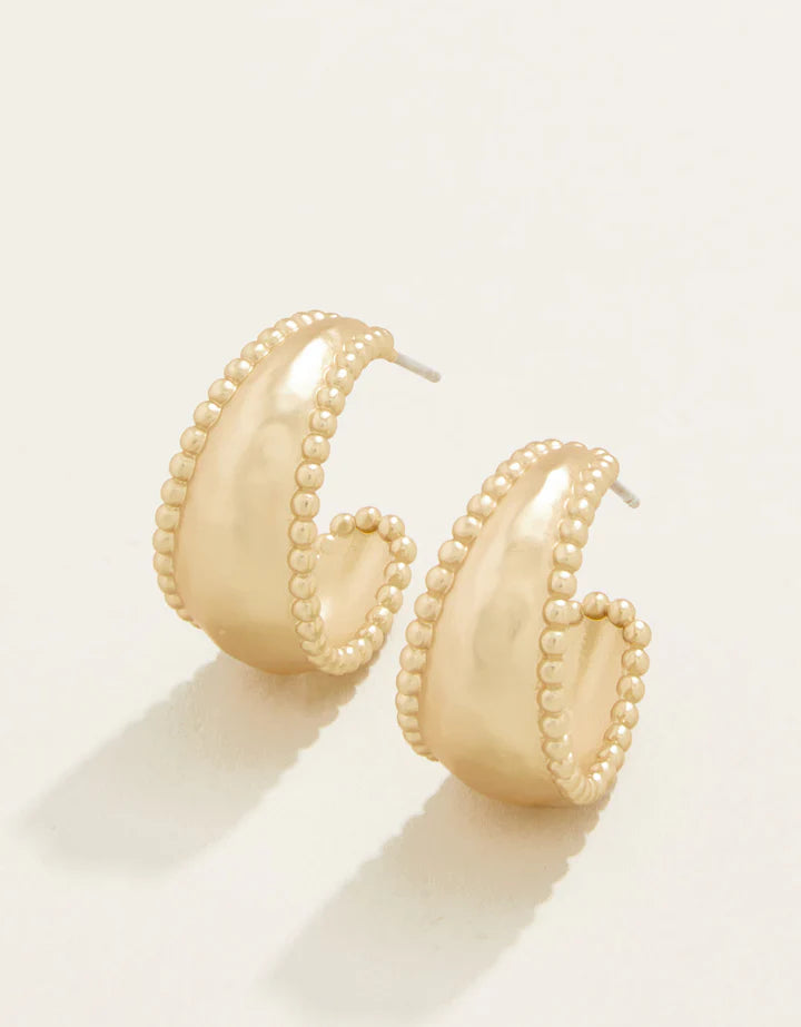 Spartina Milky Hoop Earrings Gold