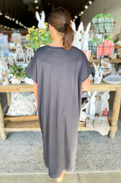One Size Lenny Basic Mid Dress Black