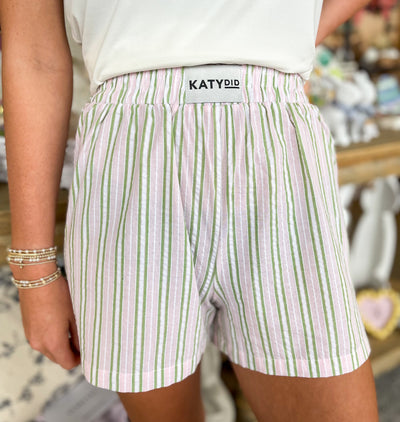 Pink Green Striped Boxer