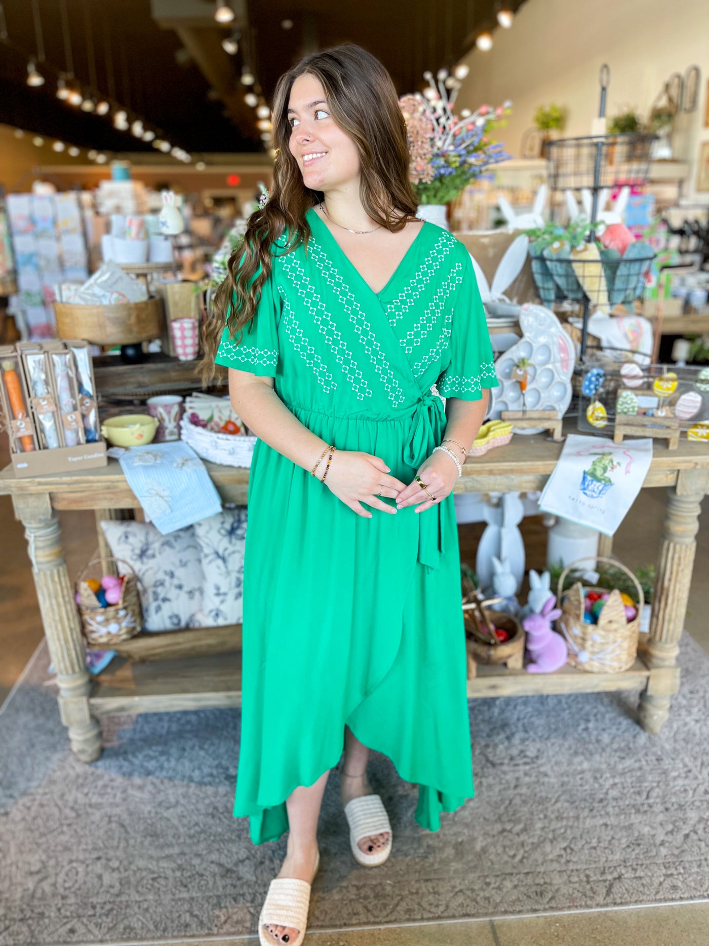 Jodifl Green Teagan Dress