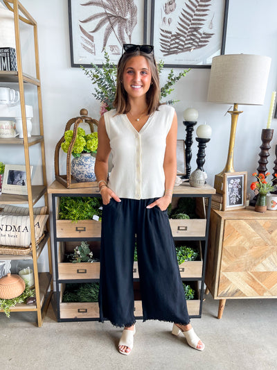 Umgee Black Wide Leg Pants