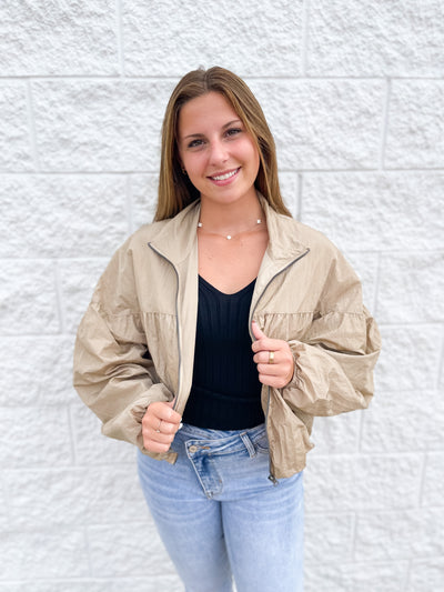 Coconut Milk Zip Up Jacket