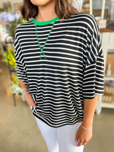 Kelly Green Trim Jodi Top