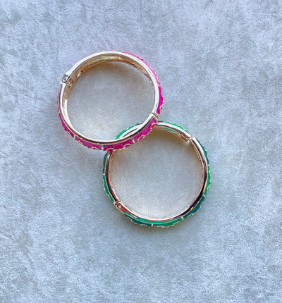 Percy Horsebit Sculpted Enamel Hinge Bangle