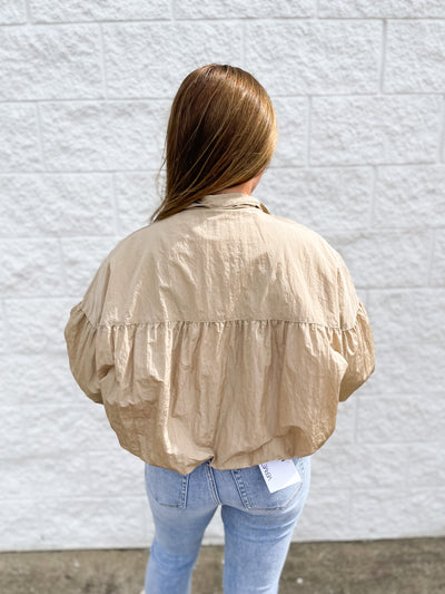 Coconut Milk Zip Up Jacket