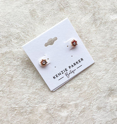Gold Sunburst Studs