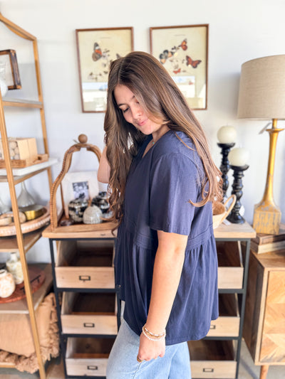 Navy Stephanie Top