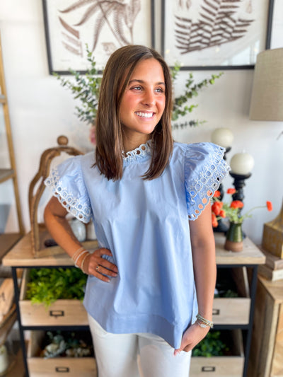 Jodiful Powder Blue Vera Top