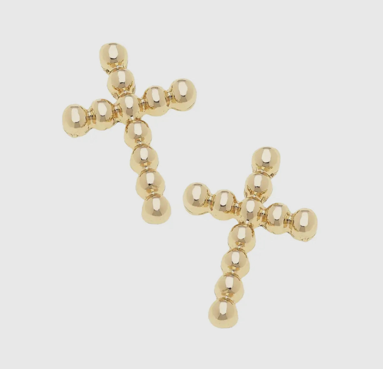 Poppy Beaded Cross Stud Earrings