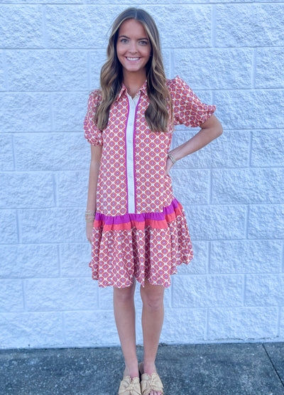 Coral/Magenta Brina Dress