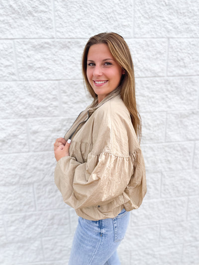Coconut Milk Zip Up Jacket