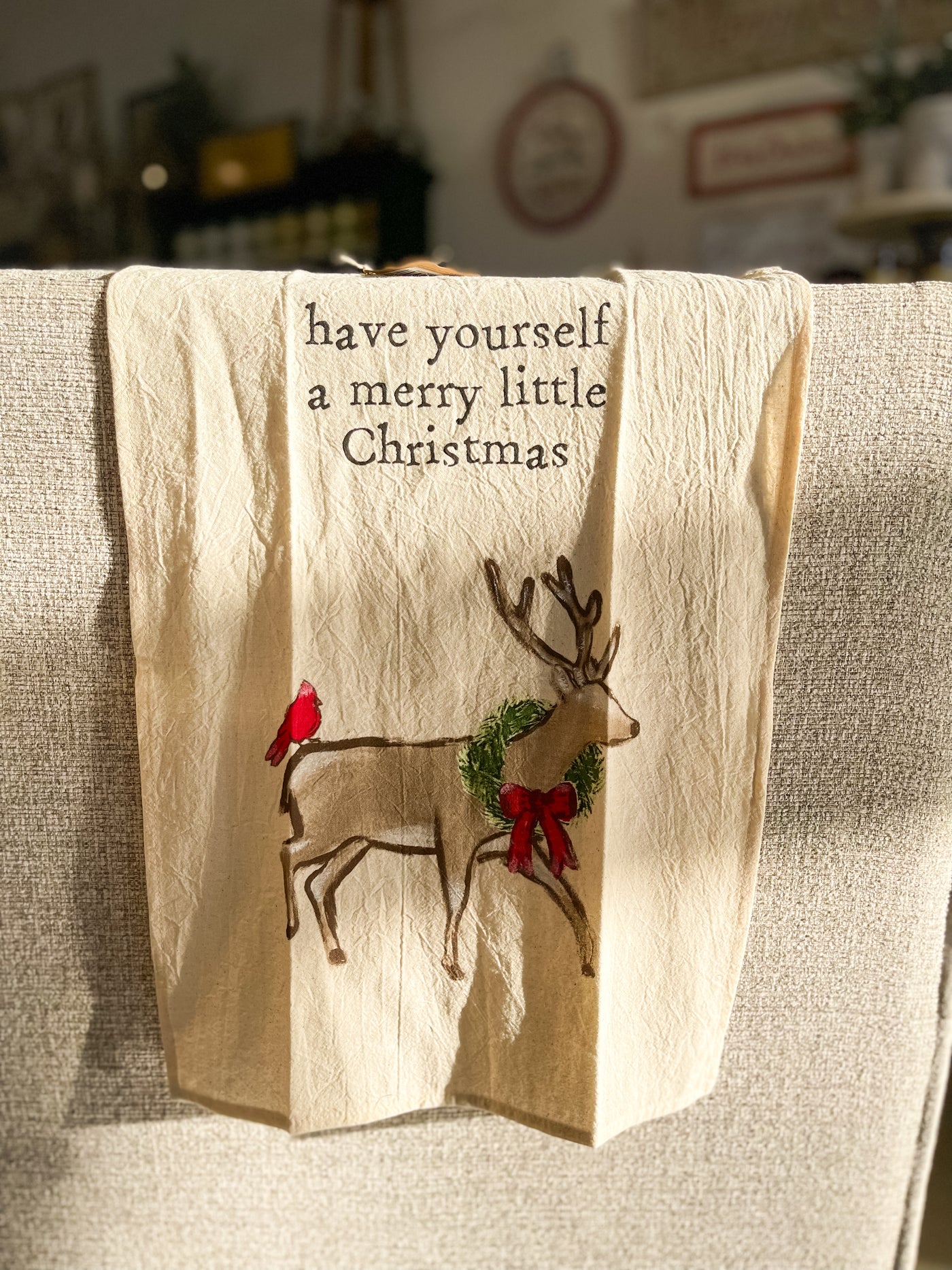 Flour Sack Christmas Tea Towel