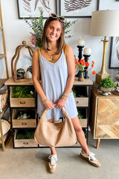 Grey Jersey Dress w/ Romper Lining