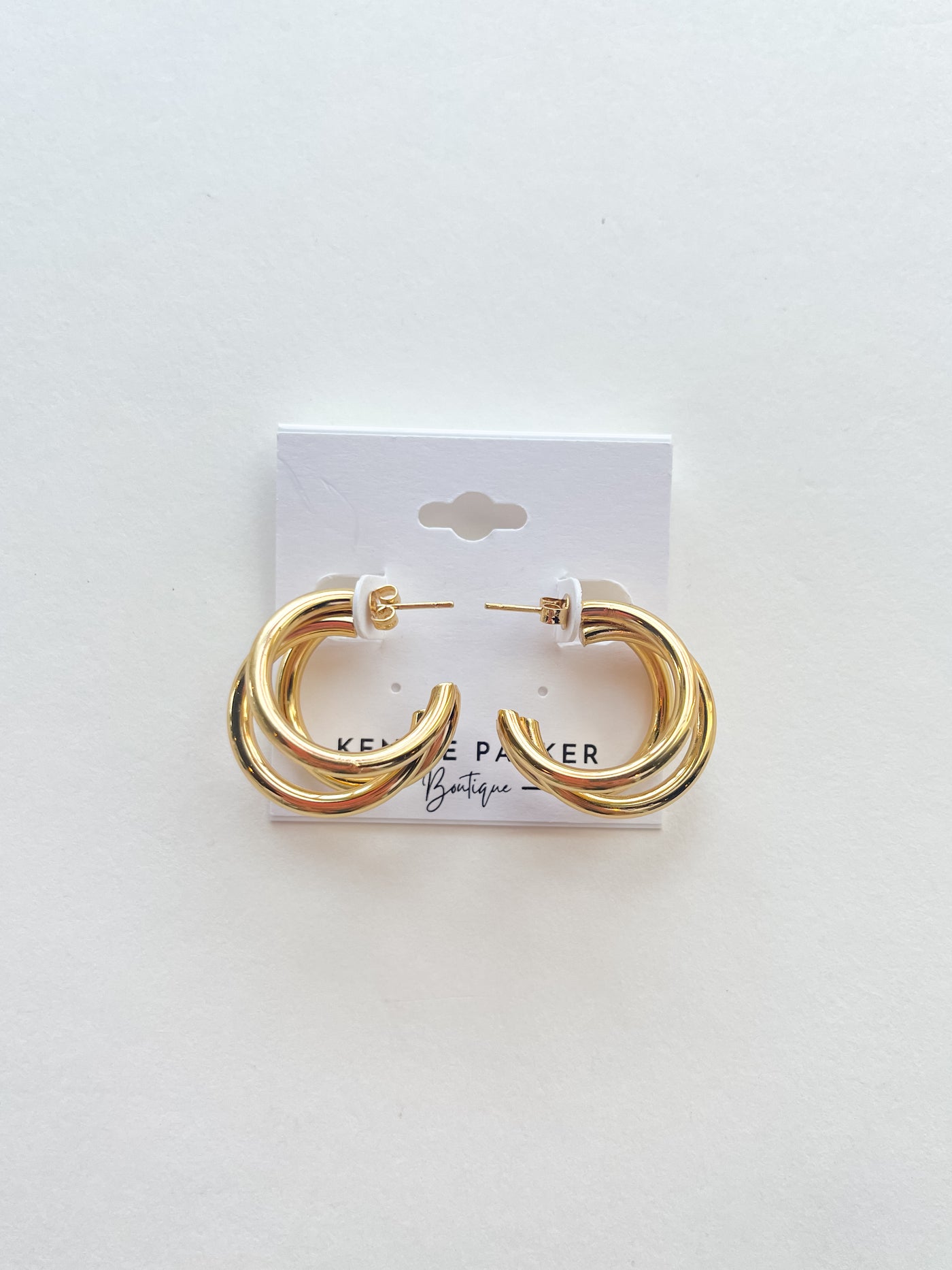 Waterproof 3 Hoop Gold Earrings