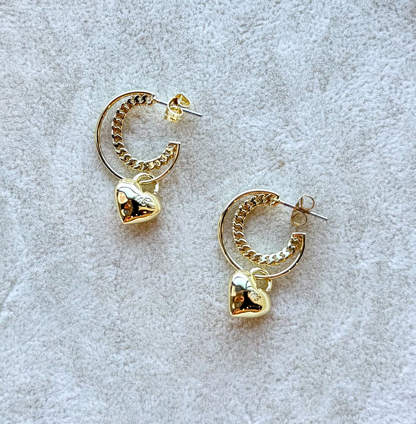MS Gold Filled Heart Charm Hoop