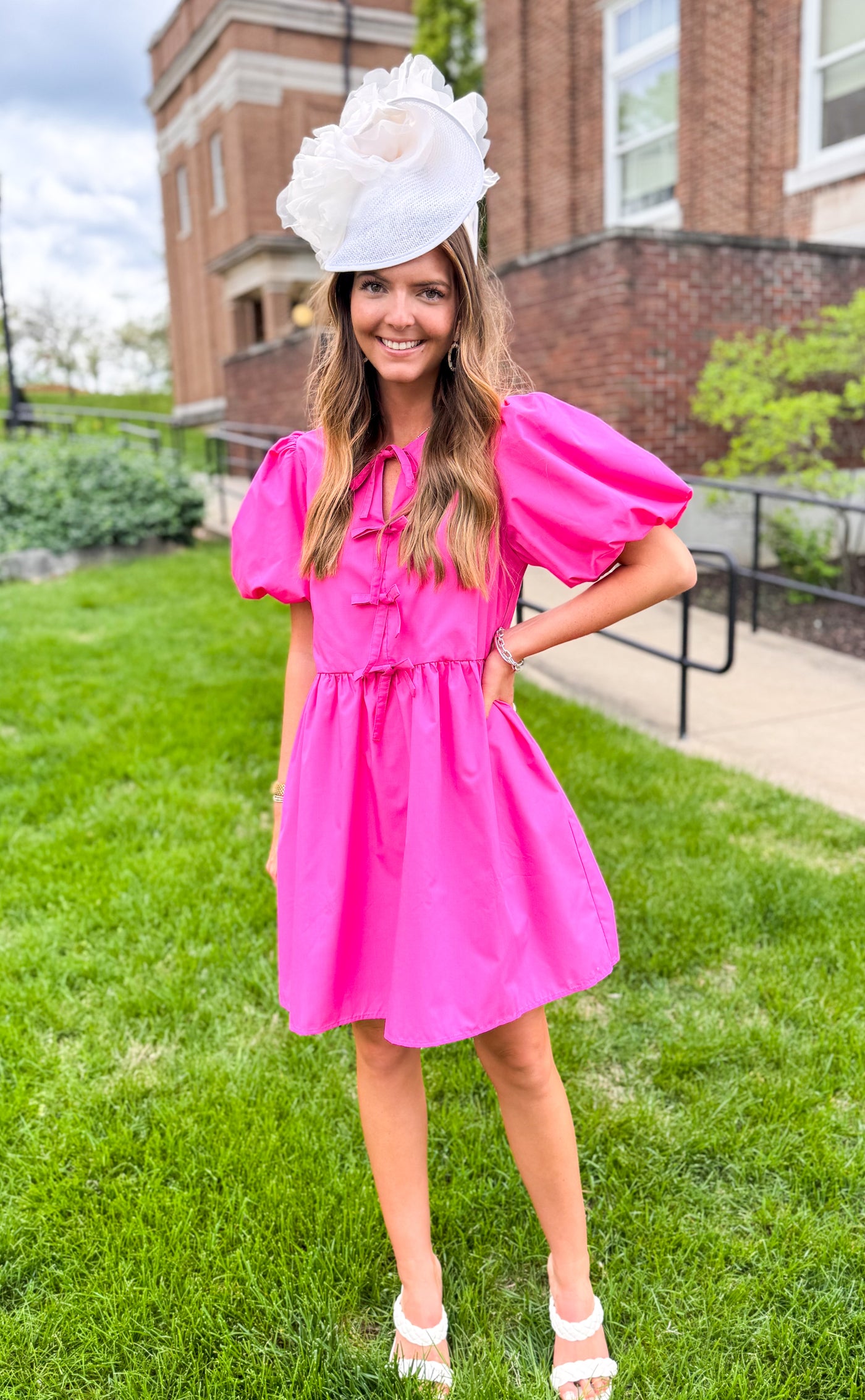 Zuri Entro Pink Bow Dress