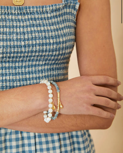 Spartina Bryant Stretch Bracelet 8mm Mother of Pearl Bracelet