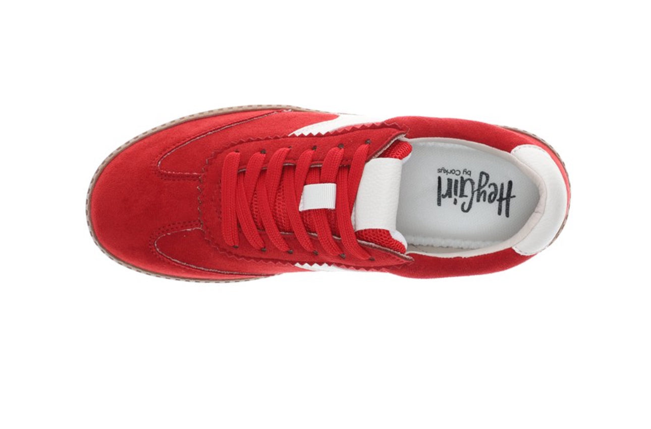 Corky’s Red Faux Suede Spoiler Alert Sneaker