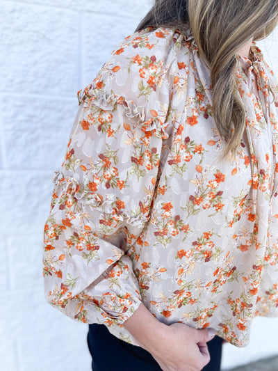 Taupe Floral Kaia Top