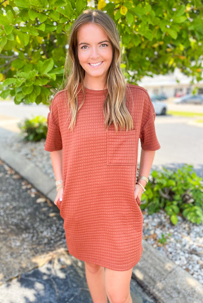 Quilted Camel Dress