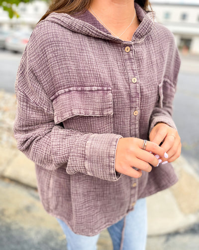 Easel Mocha Gauze Peri Top