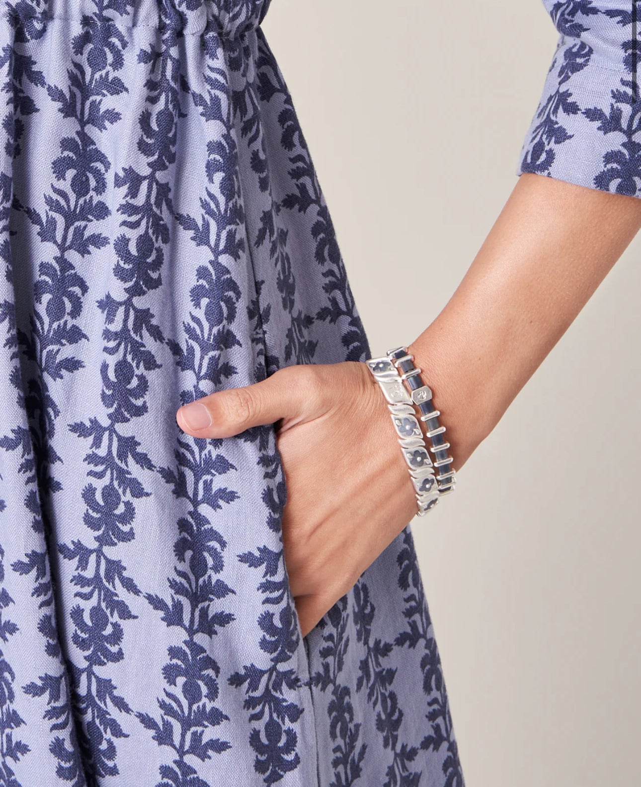 Spartina Tila Stretch Bracelet Grey/Blue SIL
