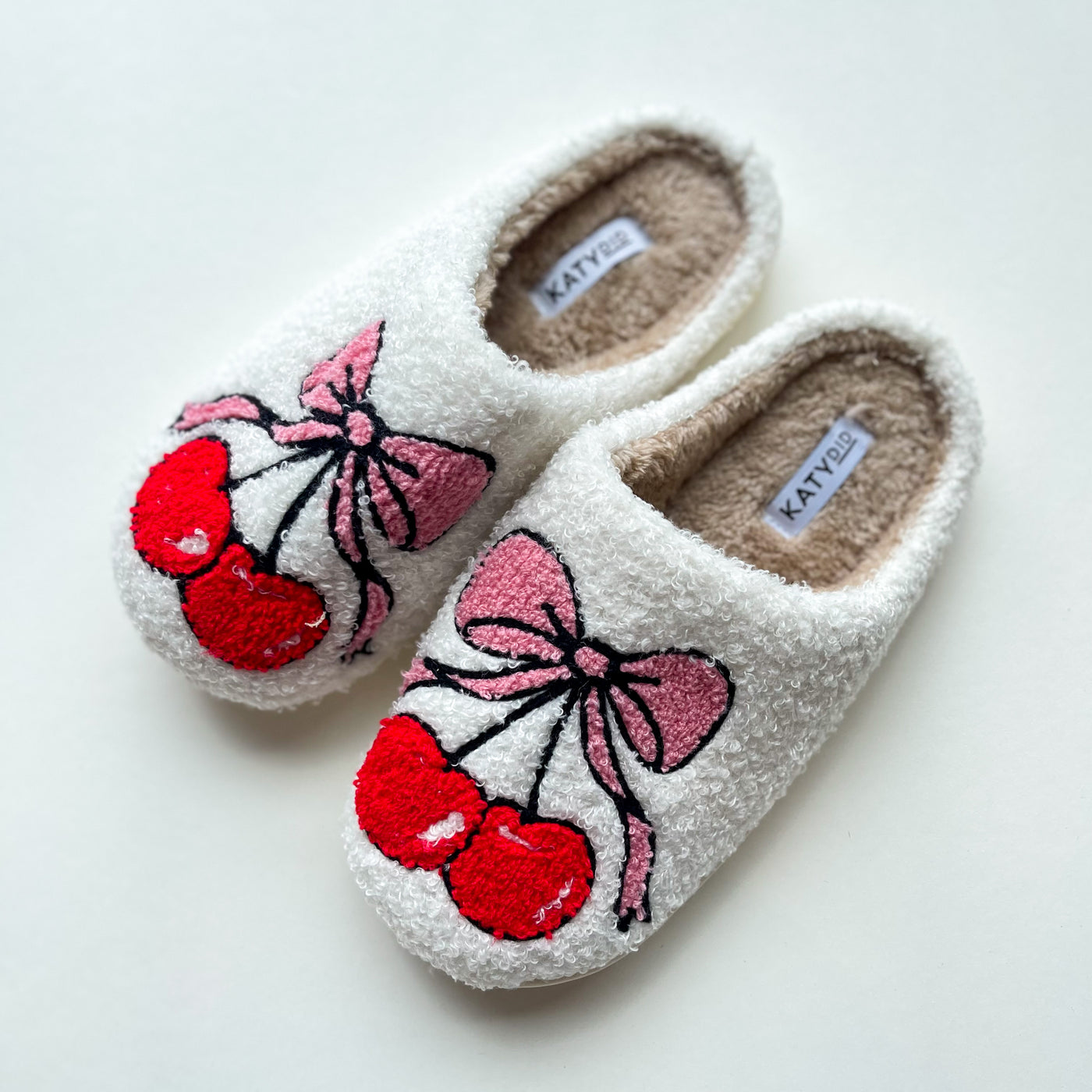 KatyDid Cherry Bow Slippers