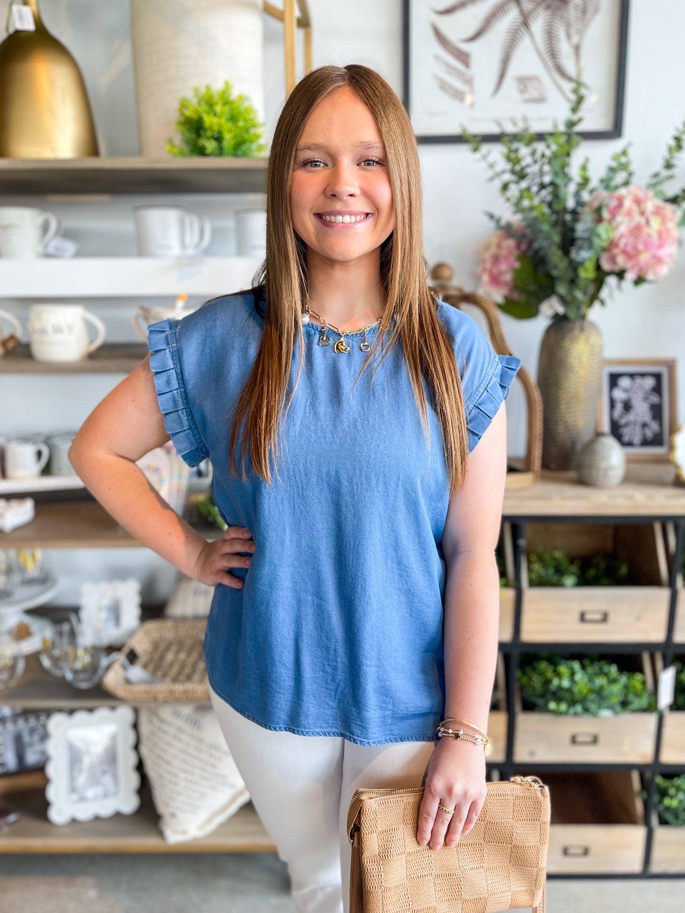 Denim Tencel Tia Top