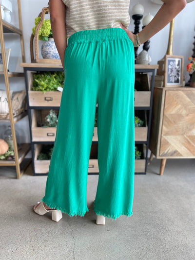 Umgee Green Wide Leg Pant