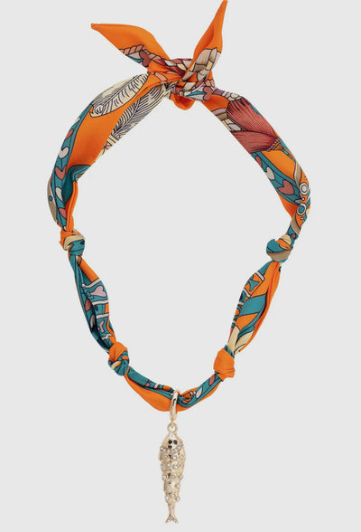 Canvas Style Scarf Necklace