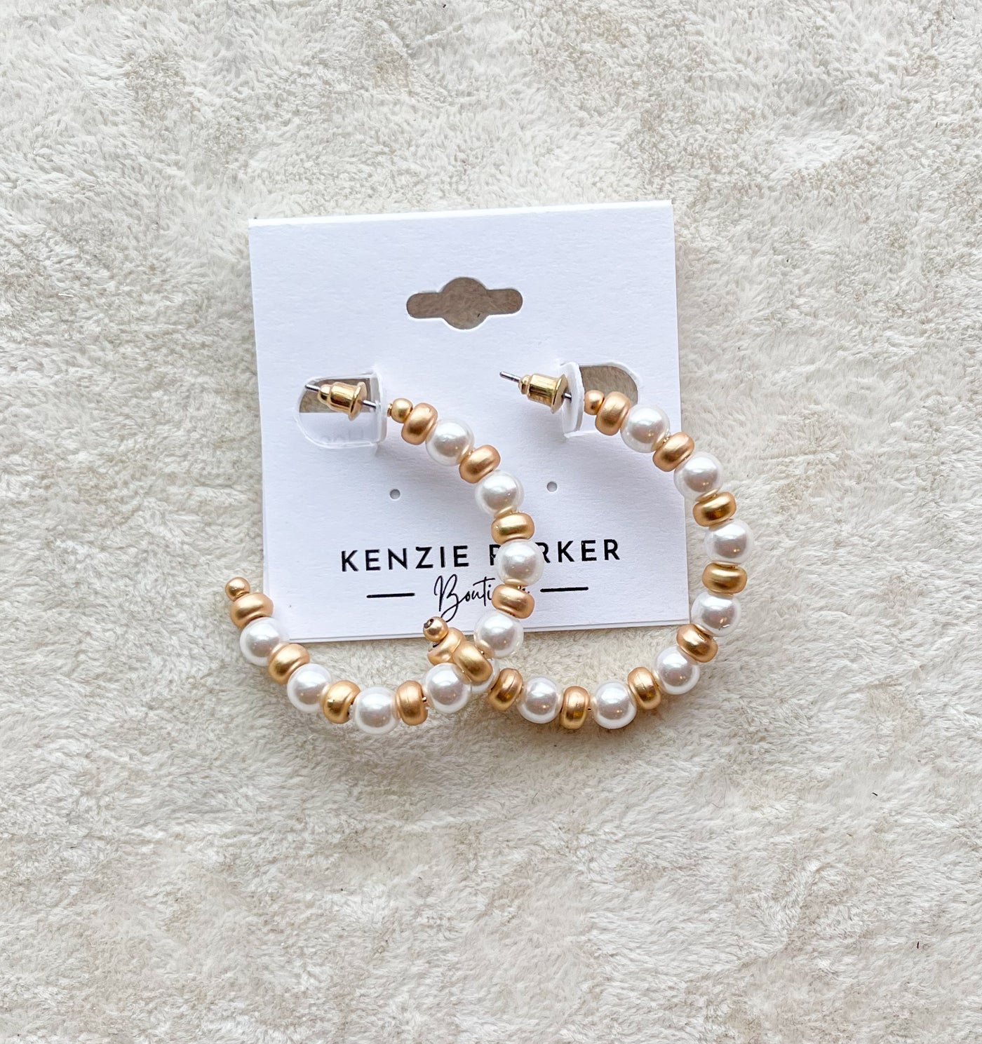40mm Pearl&Metal Open Hoops